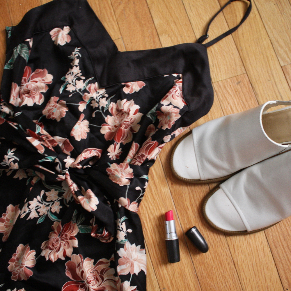 Silky Floral Midi Dress